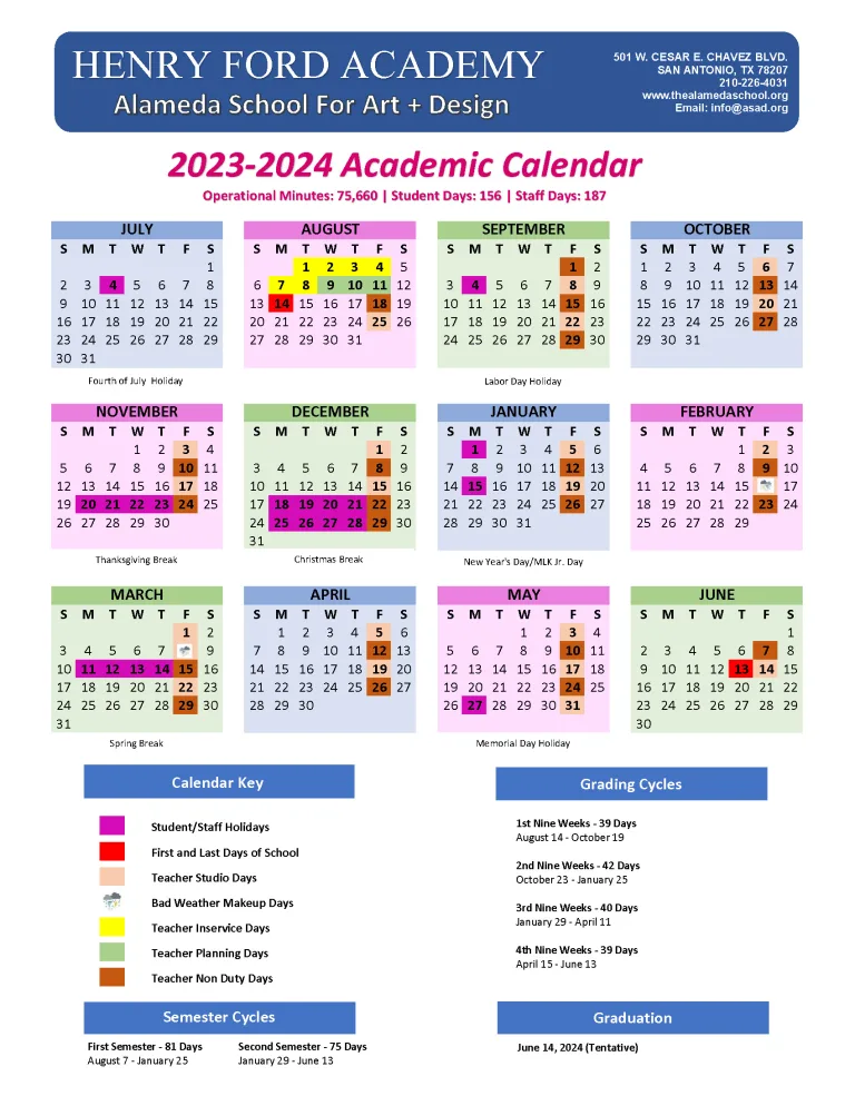 HFA Alameda - 2023-24 Calendar